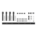 Solid Steel Double Barn Door Hardware Kit Black 48 in. Track D106
