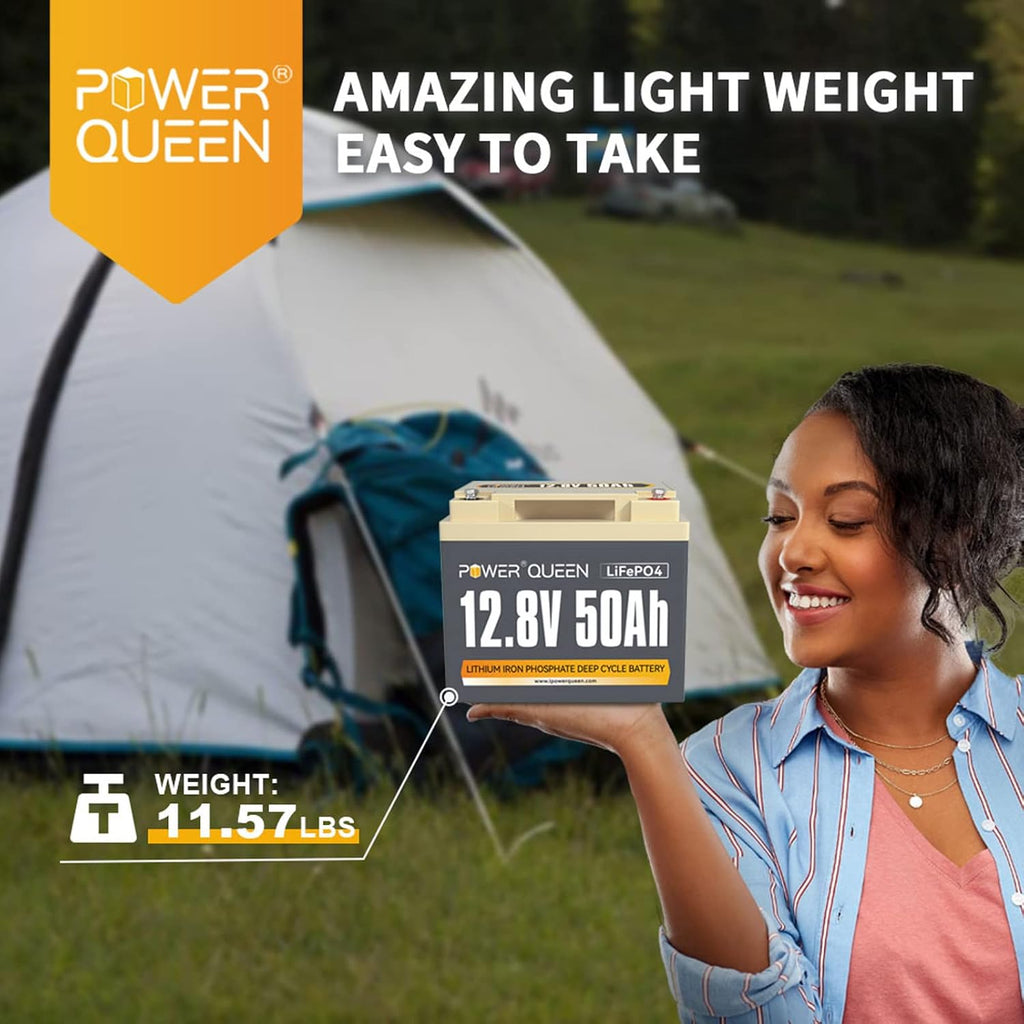 12.8V 50Ah LiFePO4 Battery, 640Wh Lithium Battery H164