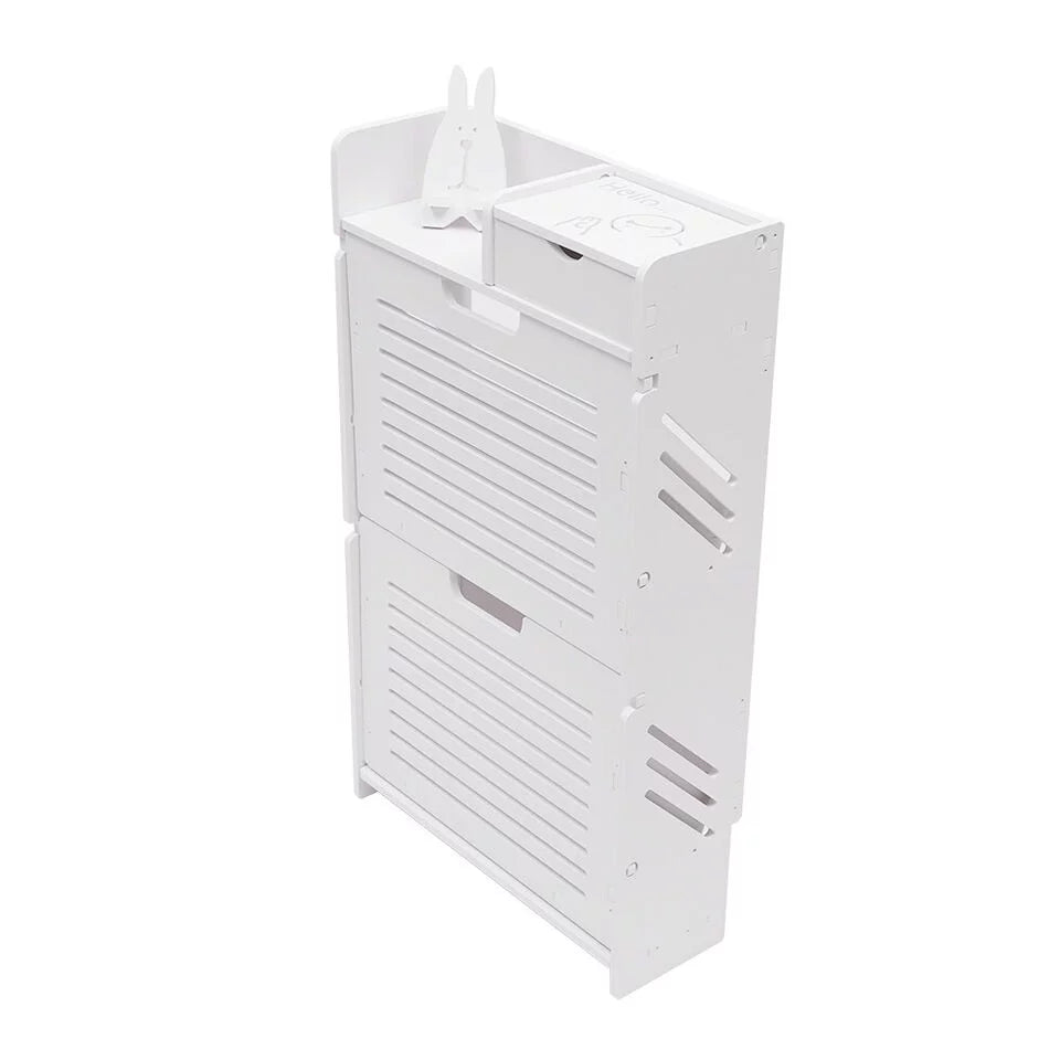 White Slim PVC Shoe Rack Organizer F53706