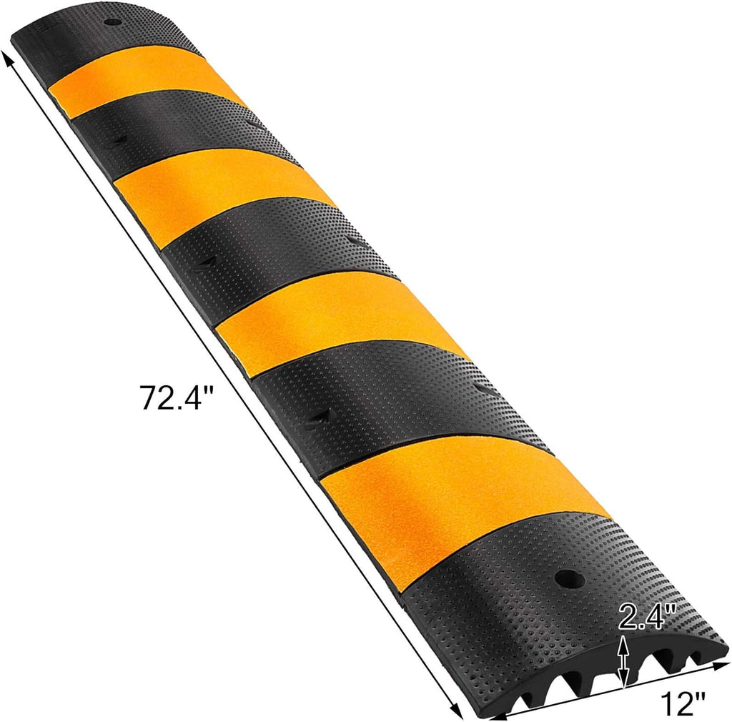 6 Ft Heavy Duty 2-Channel Rubber Cable Protector Ramp U1304