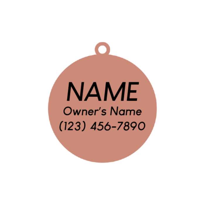Rose Gold & White Pet ID Tag A744