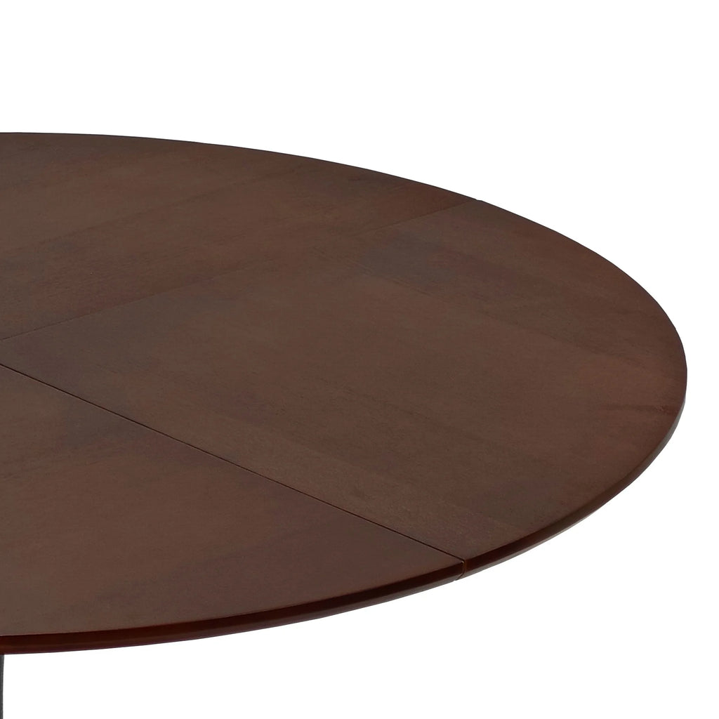 47.24" Round Dining Table with Wood Grain Top Metal Base K87873