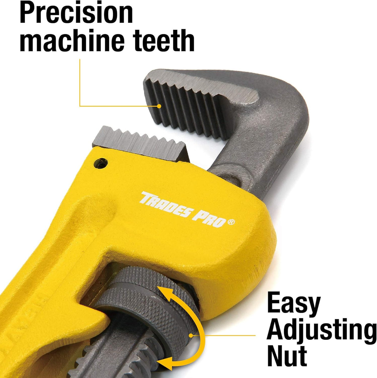 14-Inch Heavy Duty Pipe Wrench, Yellow - Pack of 2 M284788