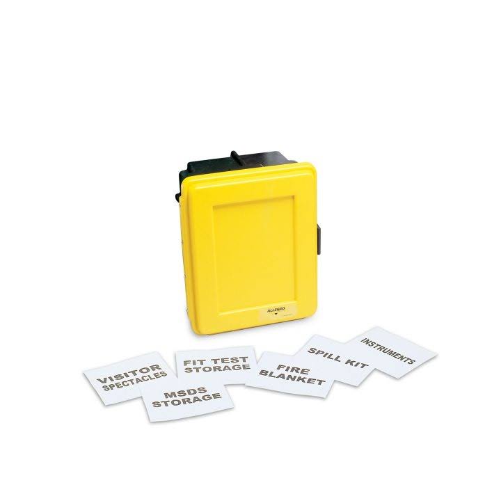 Medium Yellow Wall Case with Label Kit, 1 Shelf Y818098