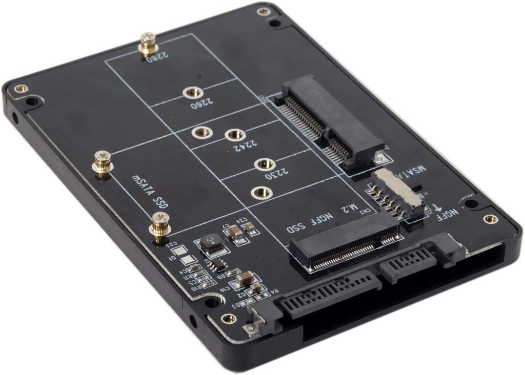 M.2 NGFF B-Key & mSATA SSD to SATA Adapter Enclosure with Switch U329