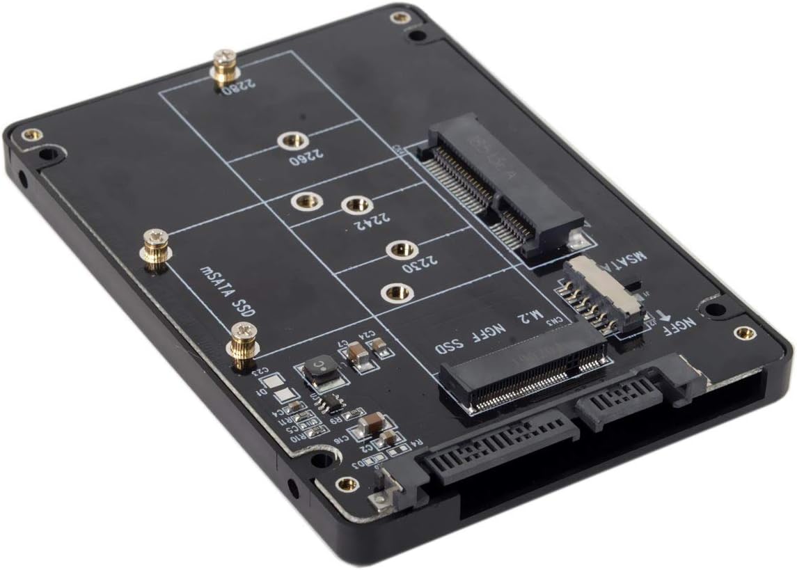 M.2 NGFF B-Key & mSATA SSD to SATA Adapter Enclosure with Switch U329