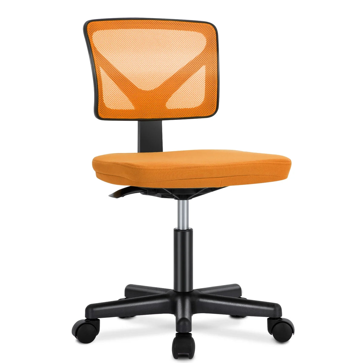 Armless Height Adjustable Orange Office Chair Y653668