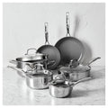 10 Pc Stainless Steel Ceramic Non-Stick Cookware Set N933642