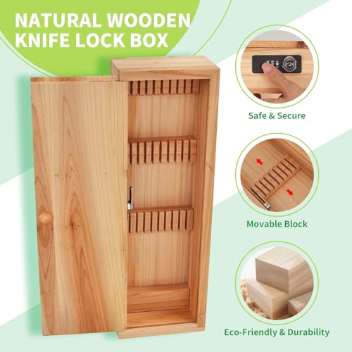 Wooden Knife Storage Box with Lock U5475