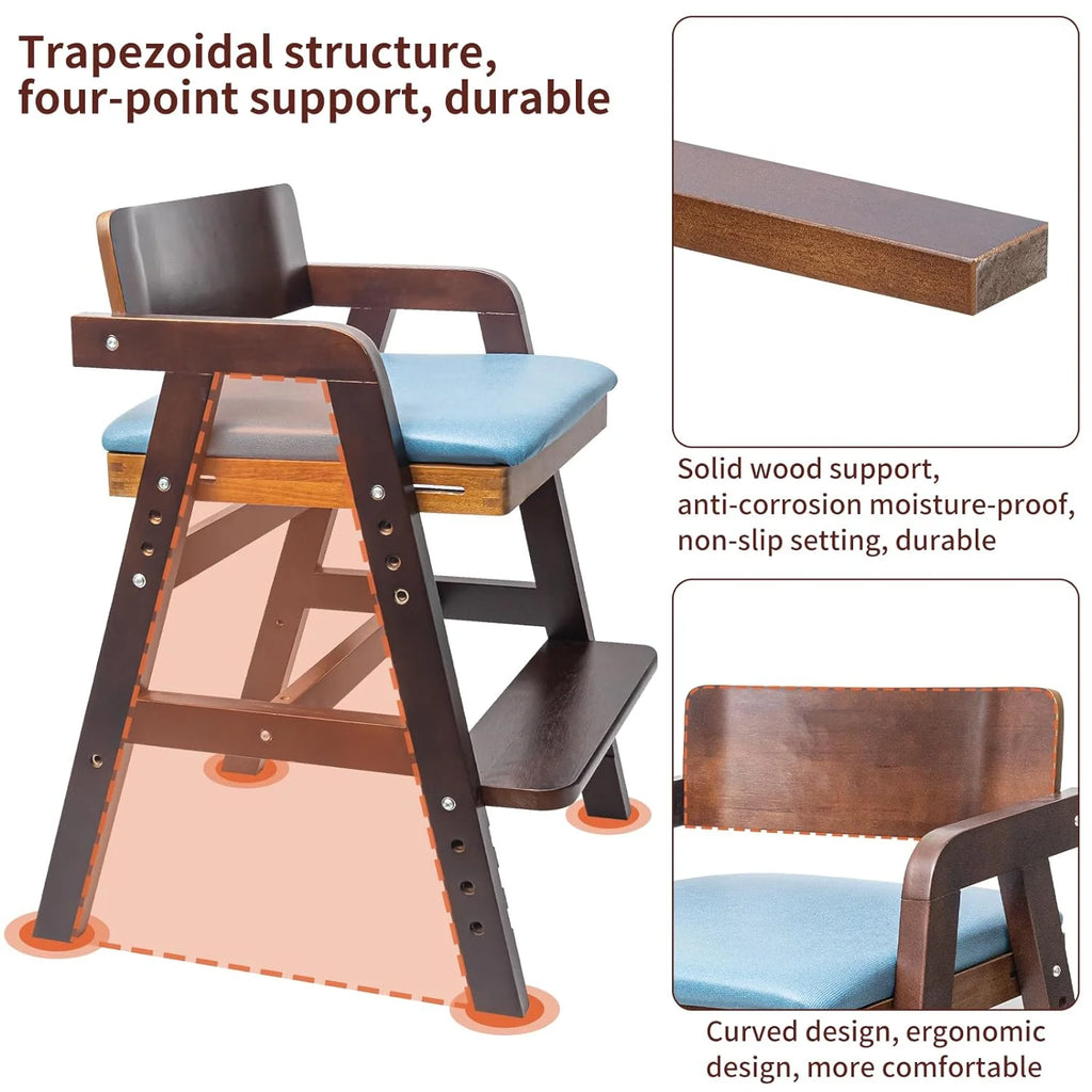 Wooden Adjustable Toddler High Chair with Waterproof Cushion E3925