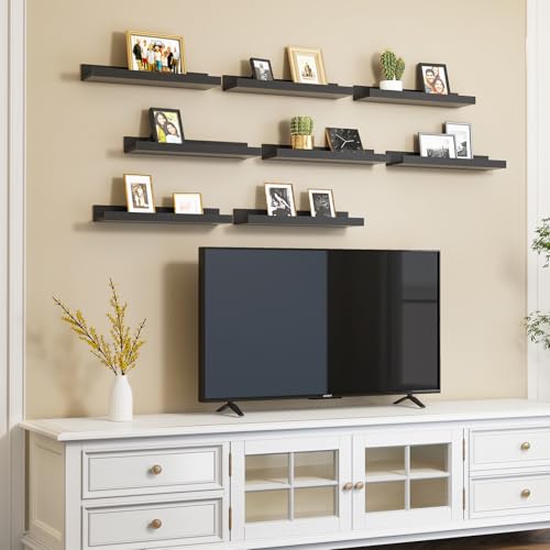 Rustic Brown Wall Shelves Set of 8 I374