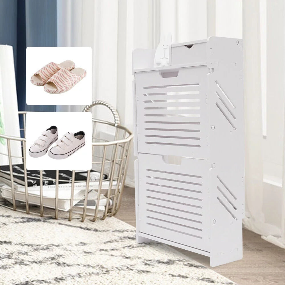 White Slim PVC Shoe Rack Organizer F53706