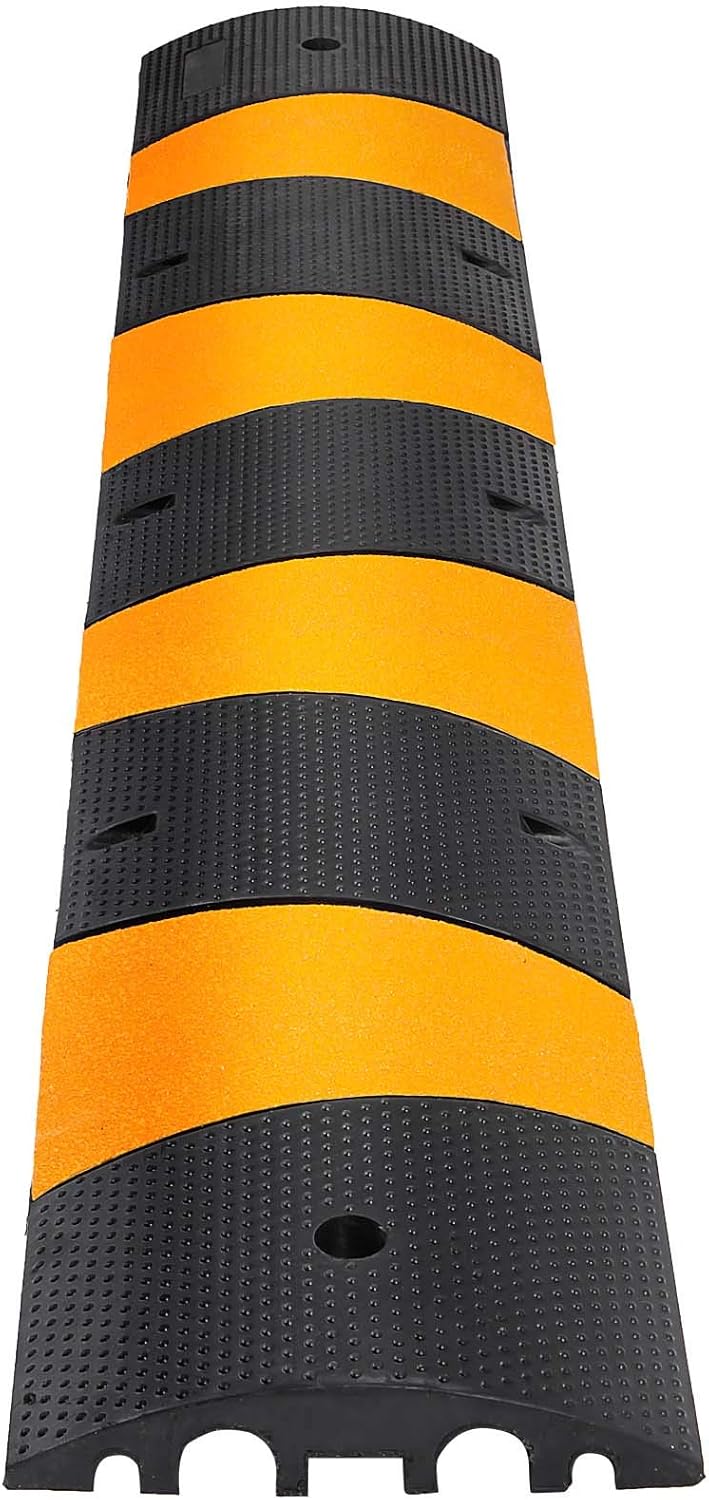6 Ft Heavy Duty 2-Channel Rubber Cable Protector Ramp U1304