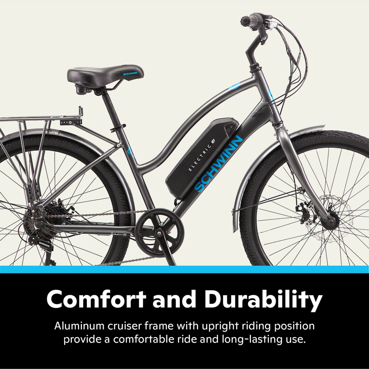 26 Low Step Cruiser Electric Bike 7 Speeds 250w Black N4584