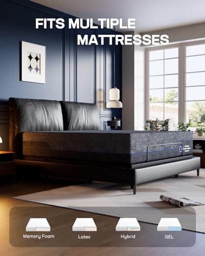 Queen Adjustable Bed Frame with 10-inch Cooling Gel Memory Foam Mattress Q983