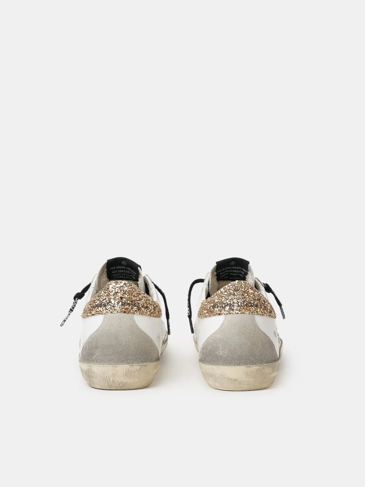 White Leather Sneakers with Heel Tab C97086