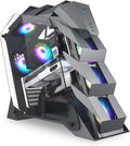 Black M-ATX Mid-Tower PC Gaming Case with 200mm RGB Fan J347402
