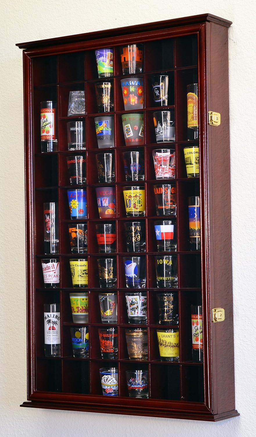 Black Shot Glass Display Case with UV Protection T773880