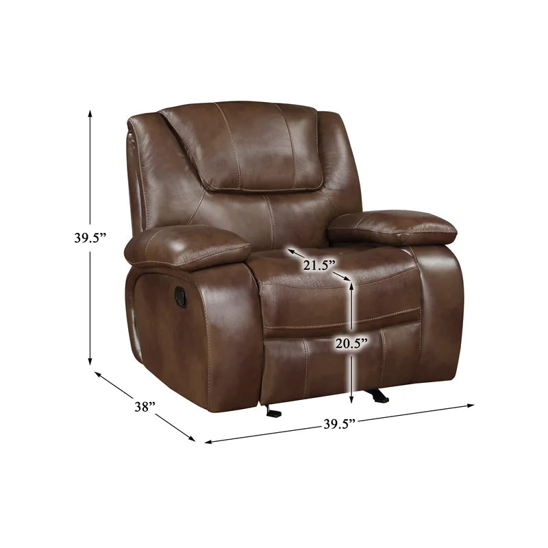 Brown Leather Match Glider Reclining Chair B541
