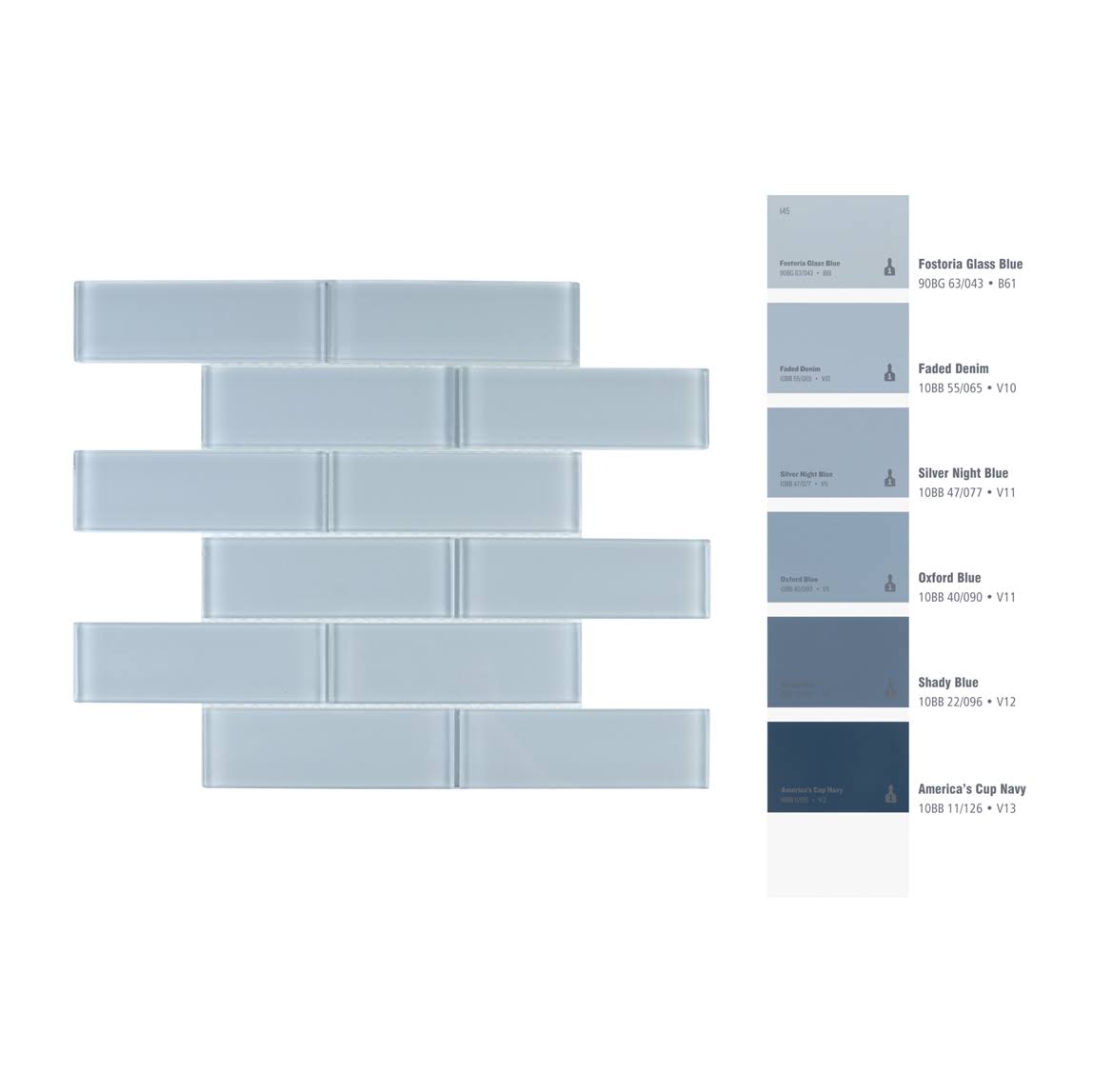 Moonlight Gray Glass Mosaic Subway Tile, 5 Square Feet per Carton H41675