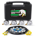 Hydraulic Pressure Gauges Kit with 4 Pressure Gauges 10 Couplings 3 Test Hoses J89487