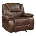 Brown Leather Match Glider Reclining Chair B541
