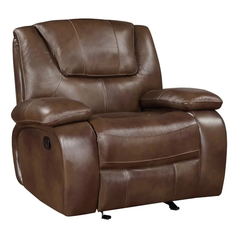 Brown Leather Match Glider Reclining Chair B541