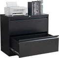 White 4 Drawer Metal Lateral File Cabinet with Lock L347