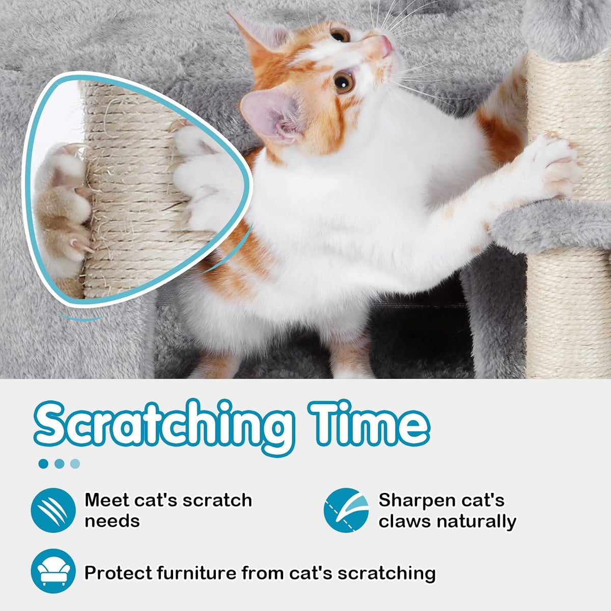 Cat Tree with Adjustable Base, Multi-Level Cat Furniture, Pack of 2 K6511
