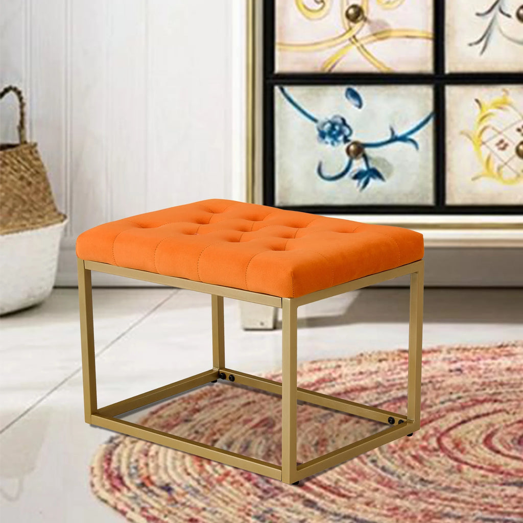 Orange Velvet Shoe Changing Stool Z5759