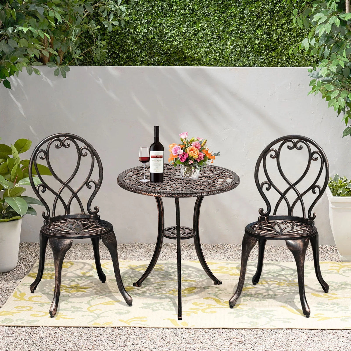 3-Piece Cast Aluminum Outdoor Bistro Set I1316