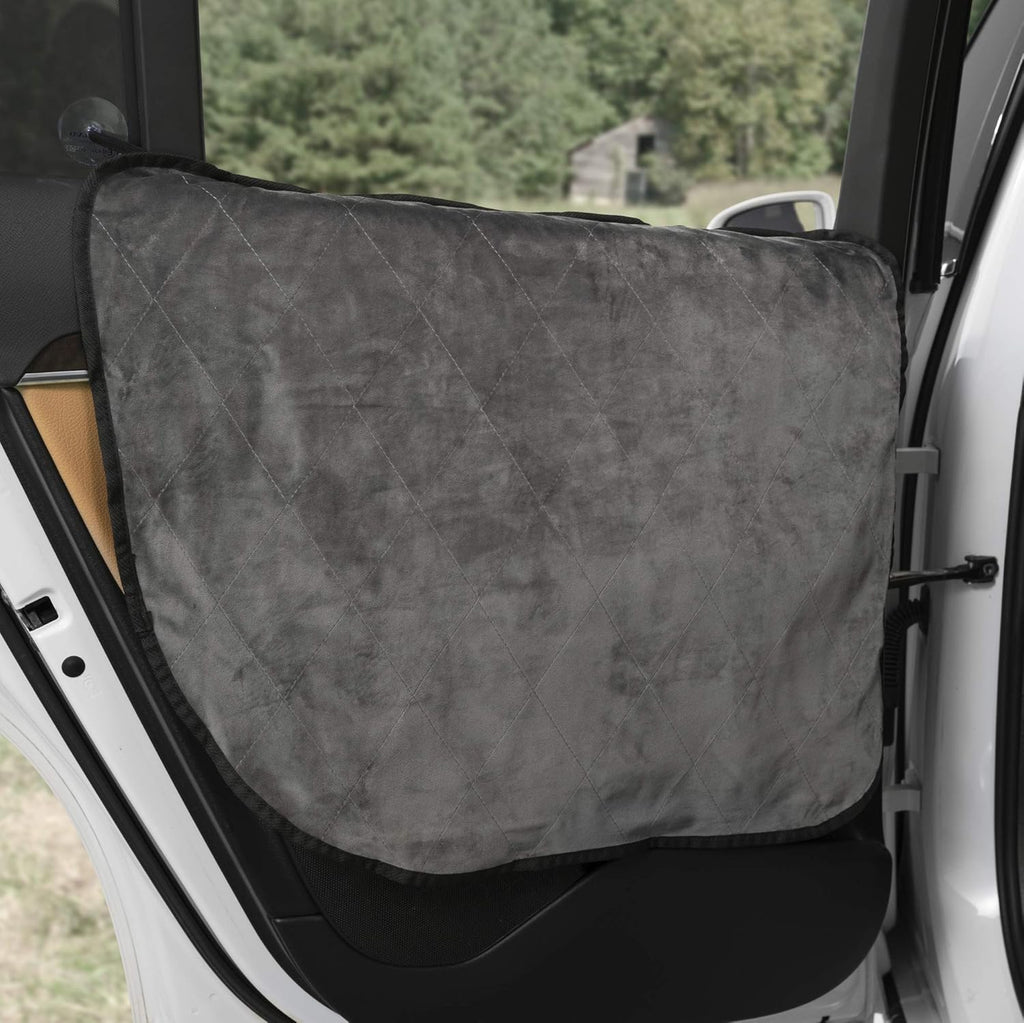 Velvet Car Door Protector, Washable Waterproof, Set of 2 London Grey N439397