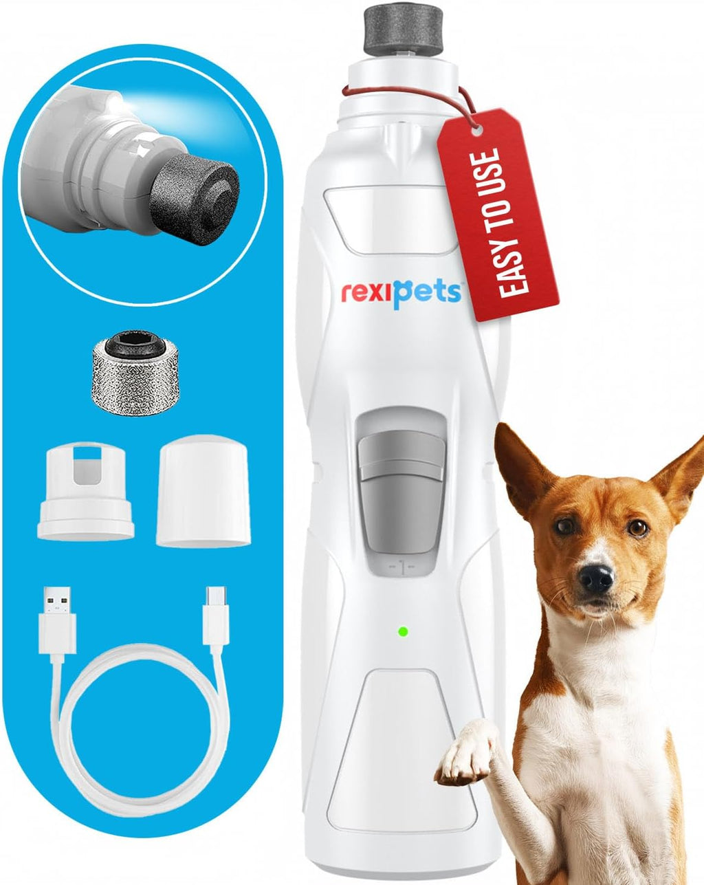 Rechargeable Electric Pet Nail Grinder with 3 Size Ports P245418
