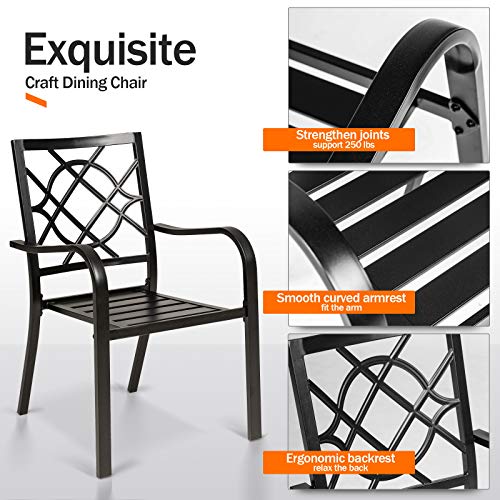 5-Piece Outdoor Wrought Iron Chairs and Table Patio Dining Furniture Set R227166