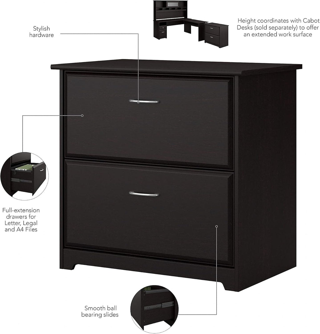 Espresso Oak 2 Drawer Lateral File Cabinet A78048