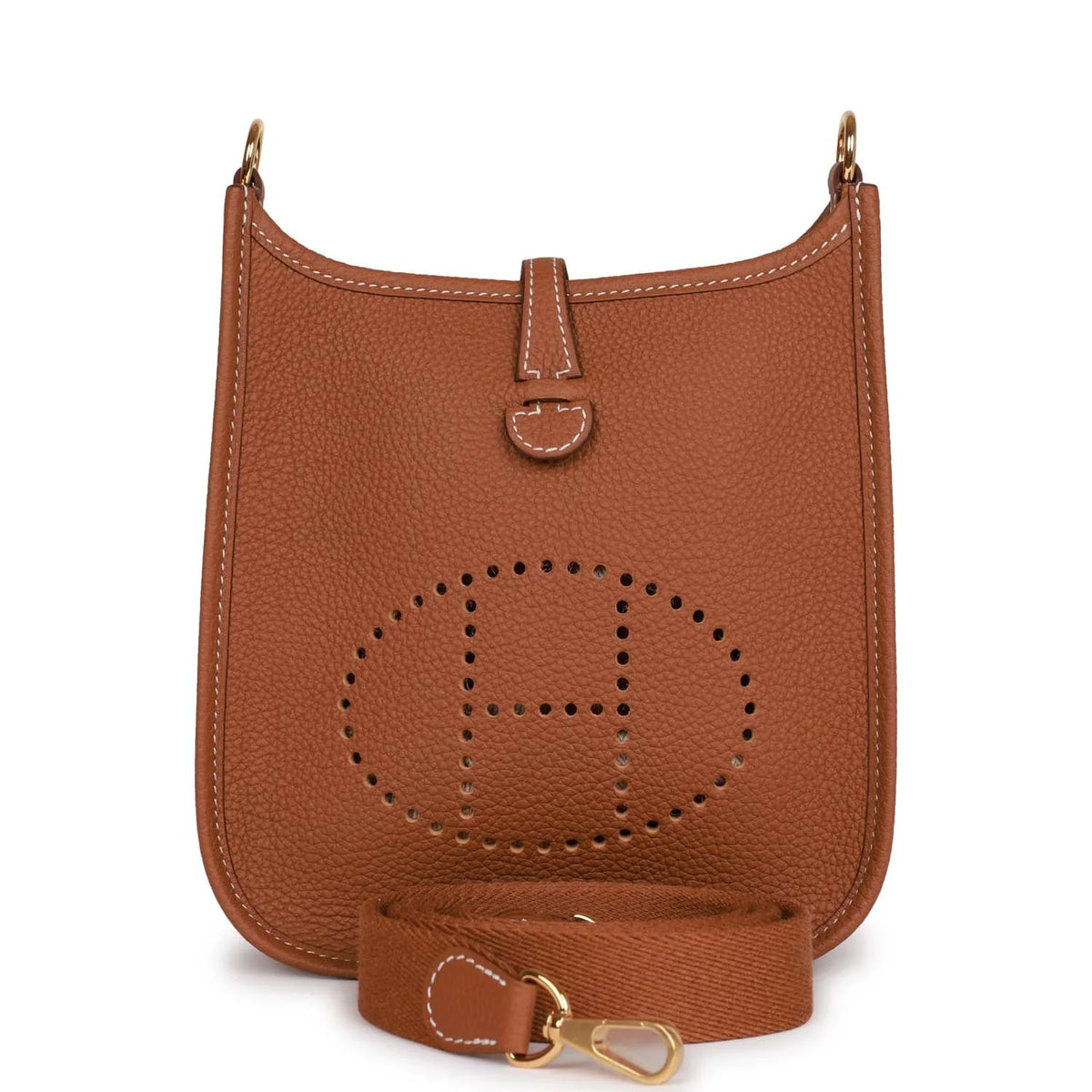 Gold Leather Crossbody Bag R237