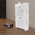 White Slim PVC Shoe Rack Organizer F53706