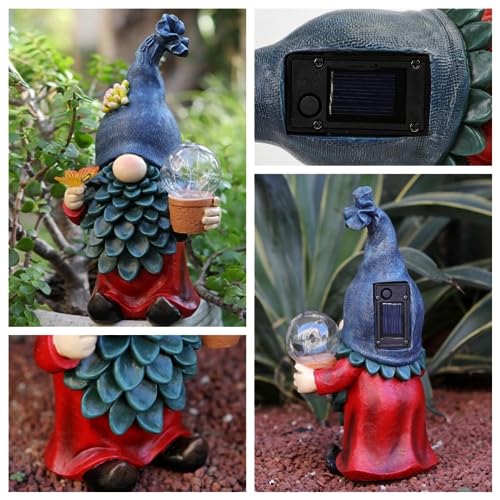 10.2'' Solar Gnomes Garden Statues with LED Light X434