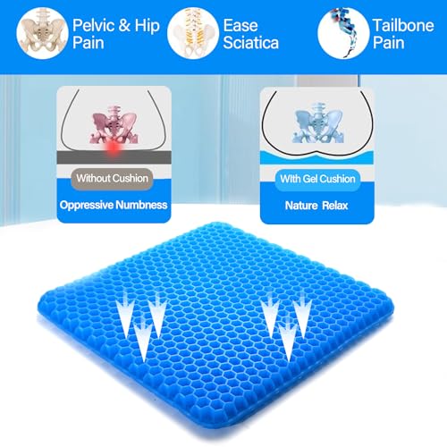 Large Cooling Gel Seat Cushion with Non-Slip Cover A31569