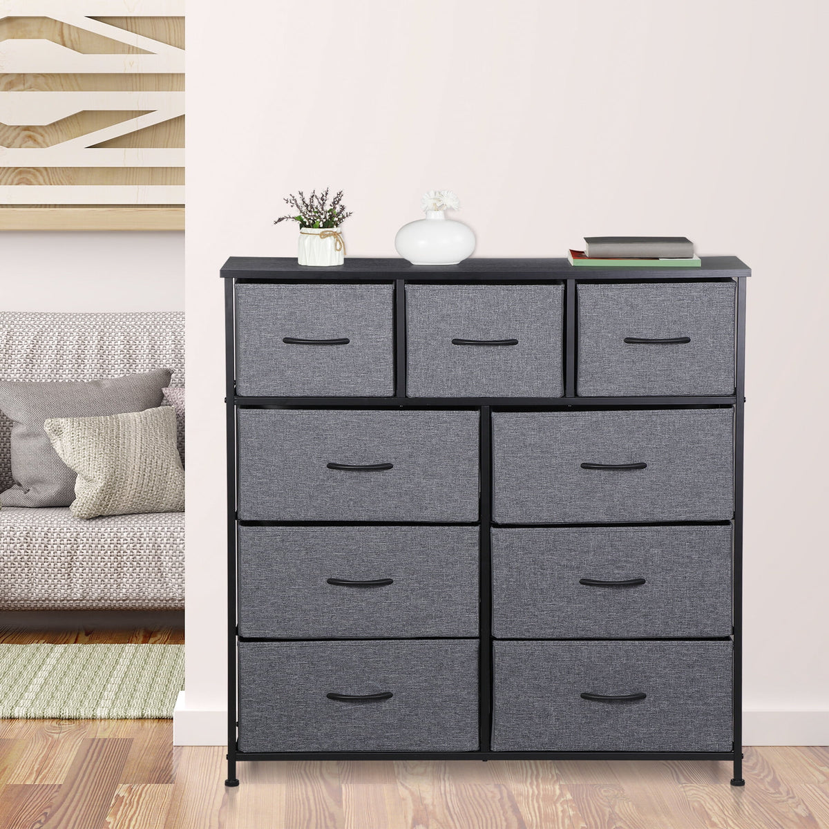 9 Drawer Fabric Storage Dresser B452