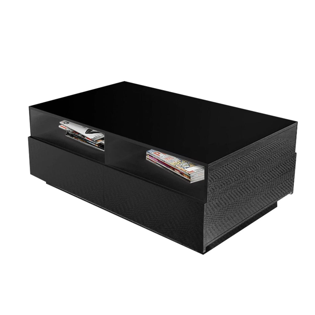 Modern LED High Gloss Coffee Table with 4 Drawers B627