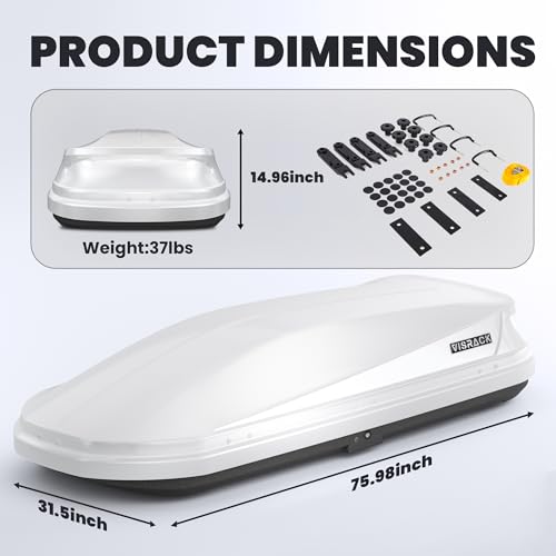 Heavy Duty Hard Shell Waterproof Rooftop Cargo Box, 62 x 31 x 15 Inches, 16 Cubic Feet N179240