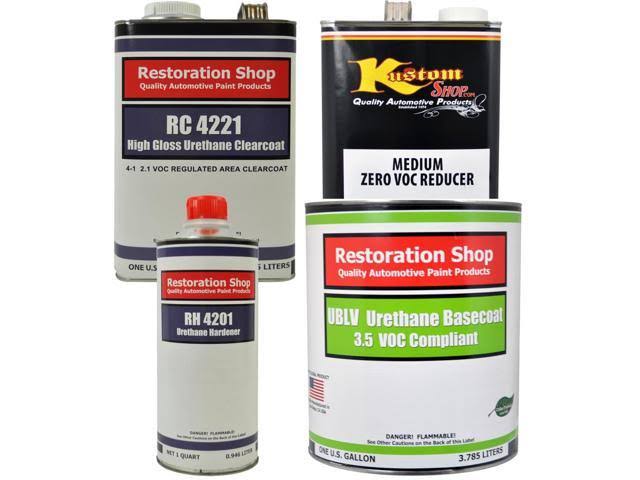 Frost Blue Metallic Low VOC Urethane Basecoat Clearcoat Car Auto Paint Medium Gallon Kit F692