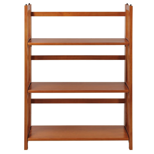 3 Shelf Folding Stackable Bookcase Chestnut N52953