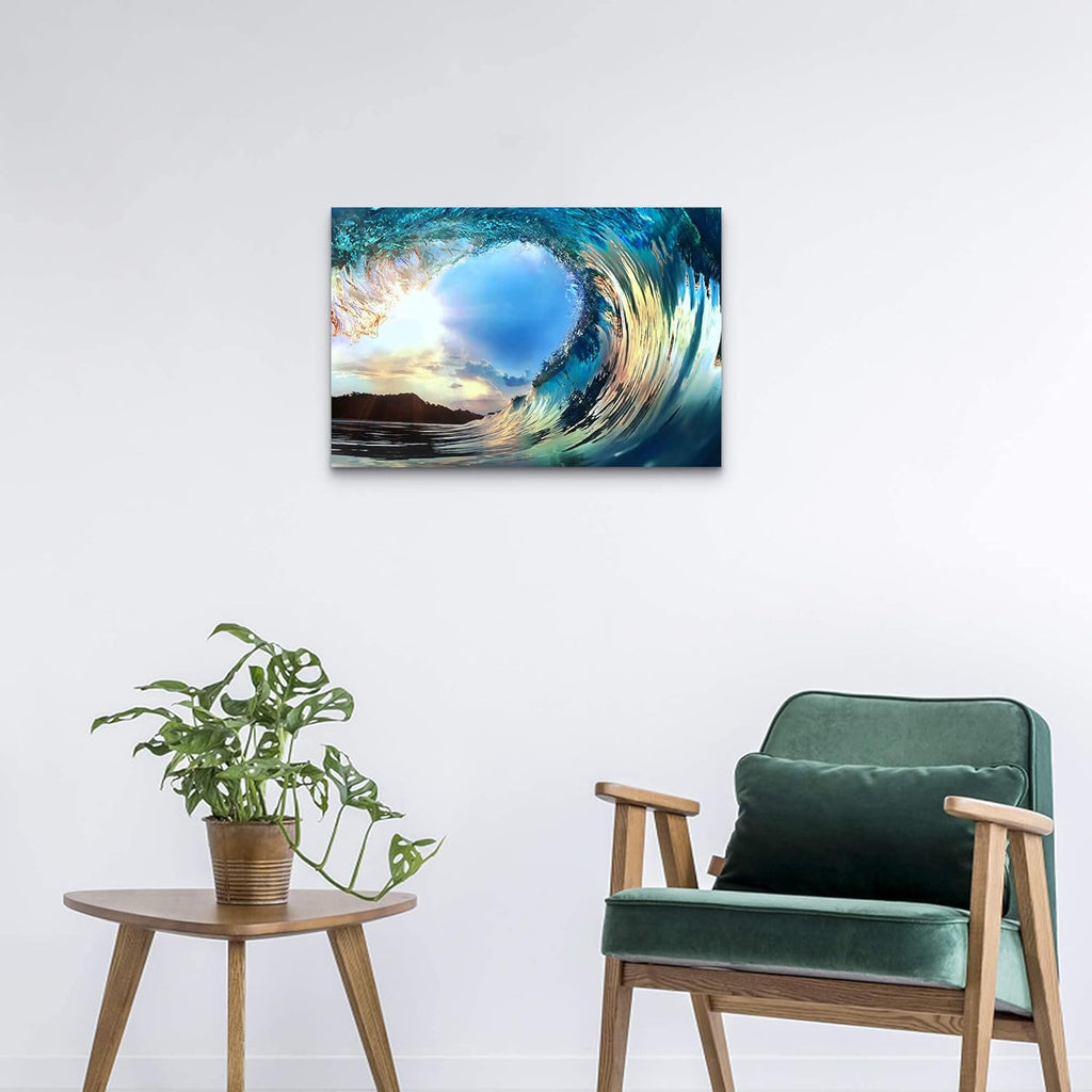 Blue Ocean Waves Canvas Wall Art M47779