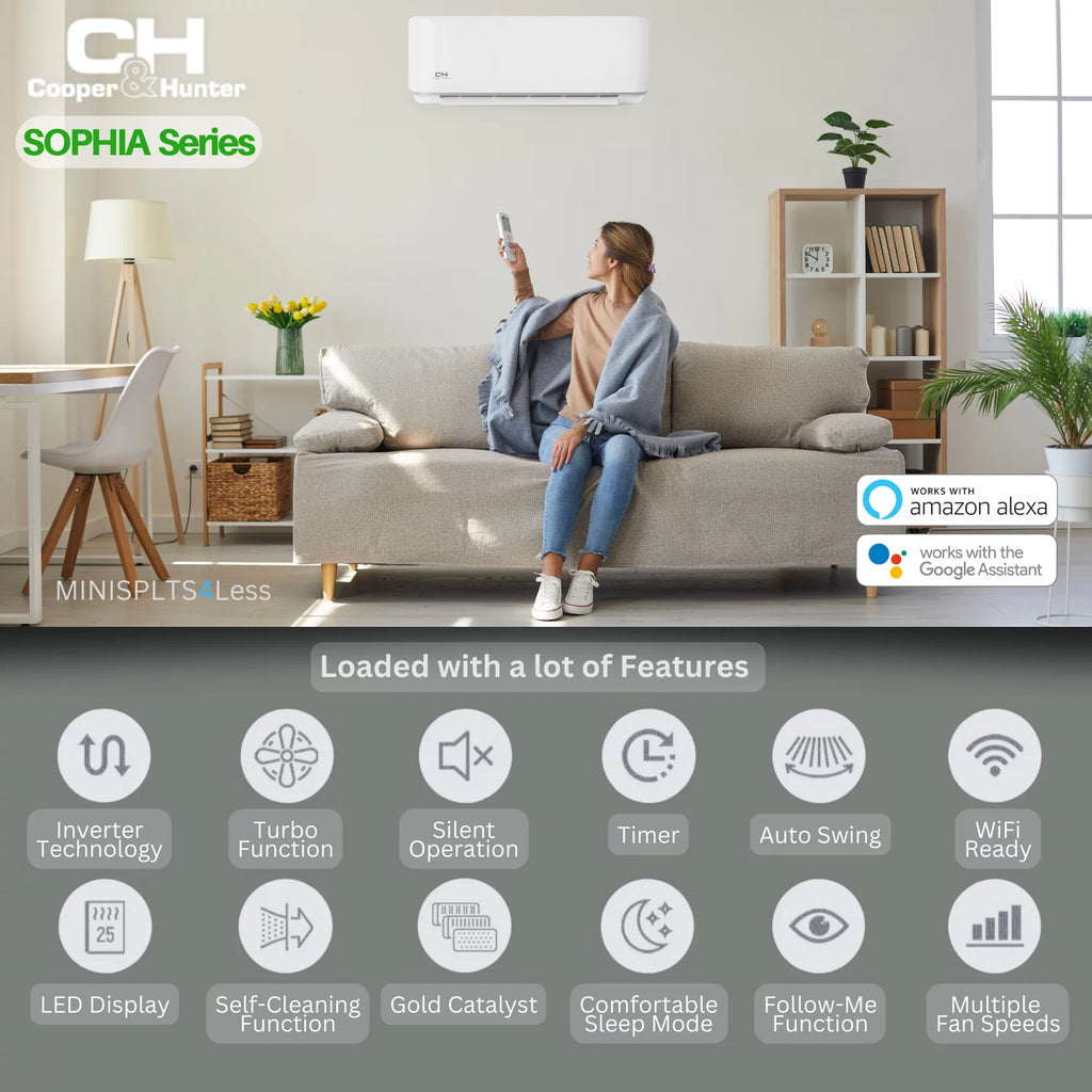 9000 BTU 115V Wall Mounted Mini Split Heat Pump Air Conditioner K828638