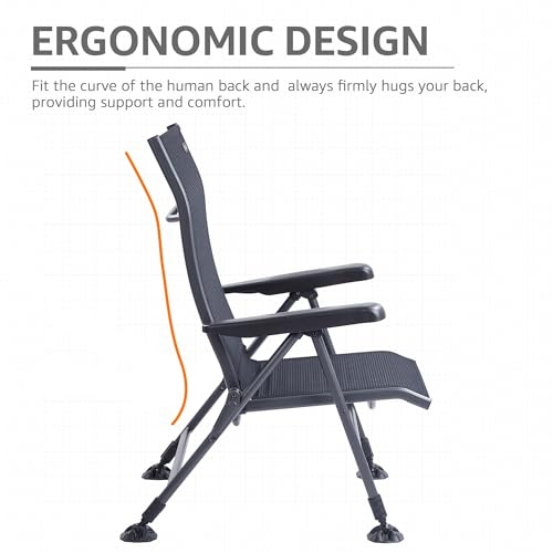 Folding Camping Chair 350 LBS Breathable Mesh Aluminum Frame A234