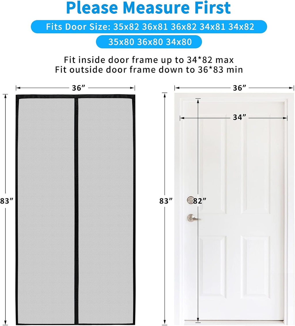Magnetic Garage Door Screen 16x7FT Fiberglass Mesh C917