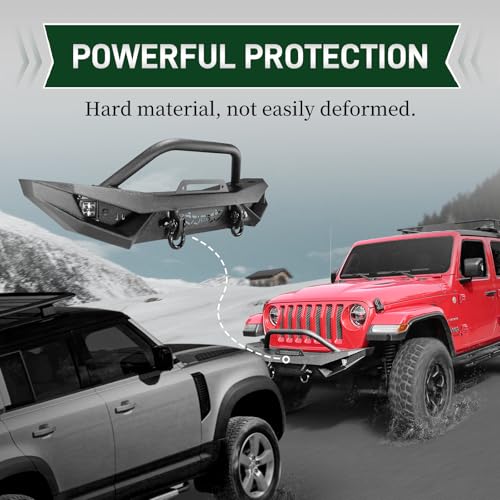 Front Bumper with LED Lights, 2 x D-Rings, Winch Plate H88874
