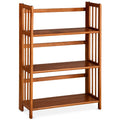 3 Shelf Folding Stackable Bookcase Chestnut N52953